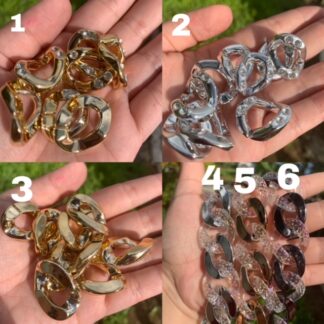 Plastic Chain Links, Acrylic Open Links in Oval Shape, Chunky Jewell, MiniatureSweet, Kawaii Resin Crafts, Decoden Cabochons Supplies